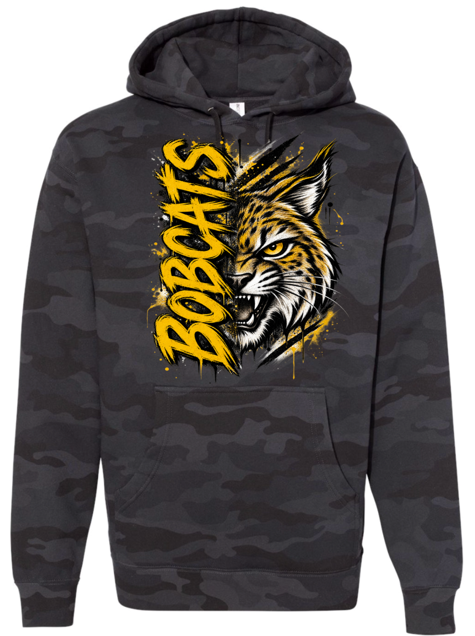 Hoodie -Black Camo - Lg Face