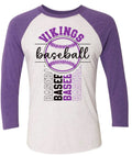 Long Sleeve 3/4 sleeve Viking BB Vert Badge 13