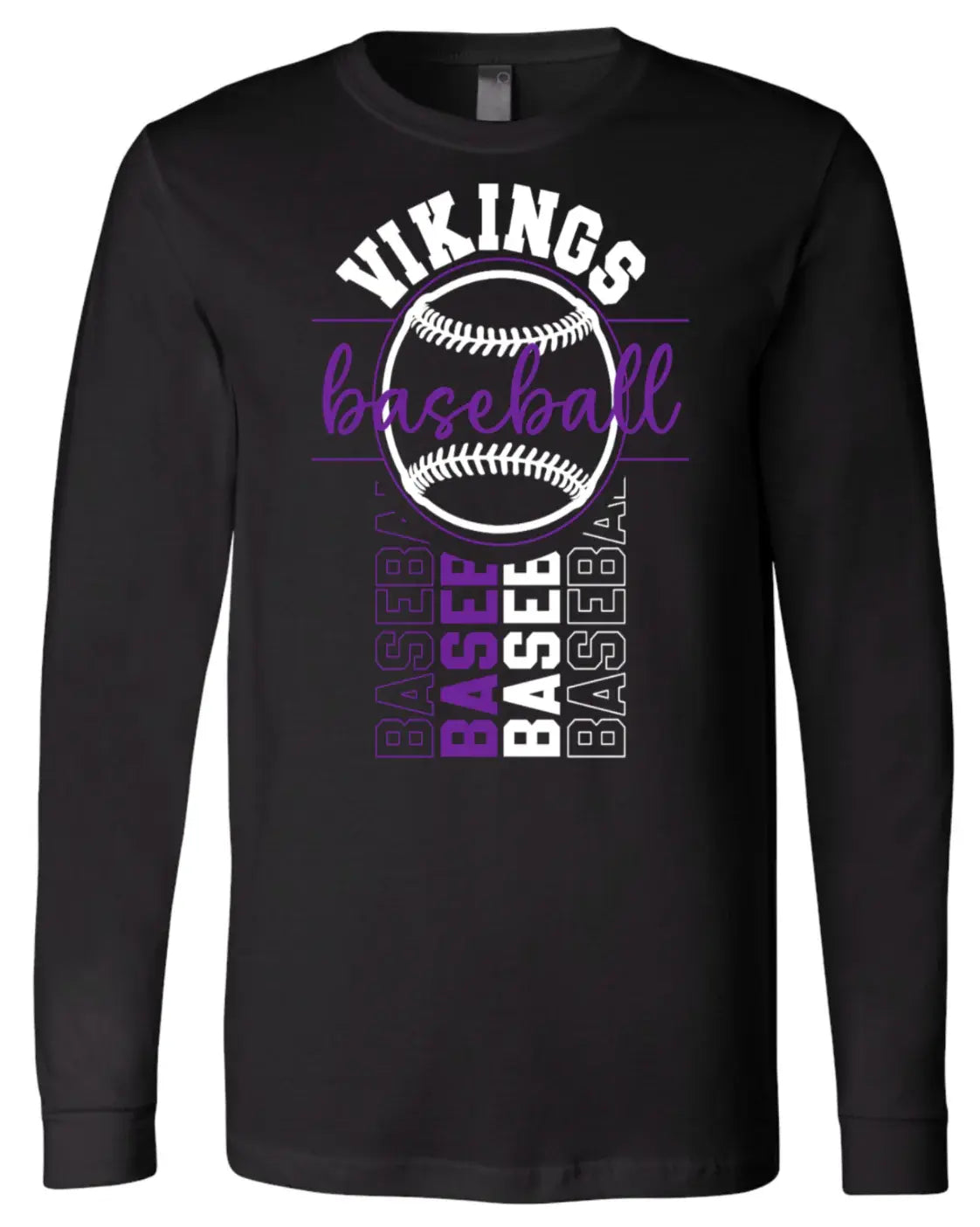 Long Sleeve Black Viking BB Vert Badge 12