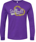 Long Sleeve Purple Softball Heart Stitch 3
