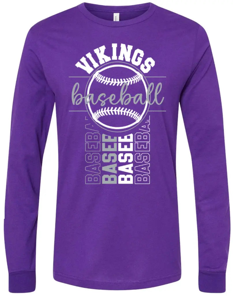 Long Sleeve Purple Viking BB Vert Badge 2