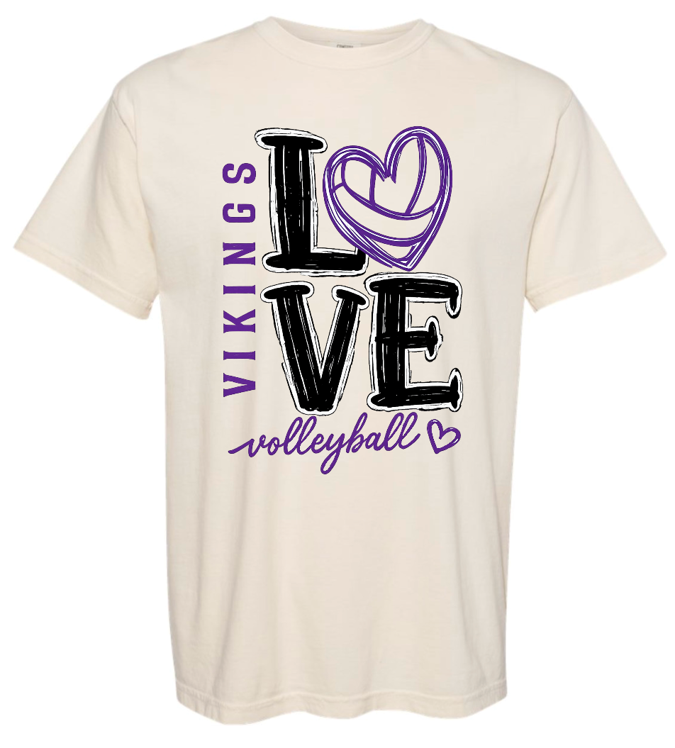 T-Shirt - Ivory - Volleyball Love