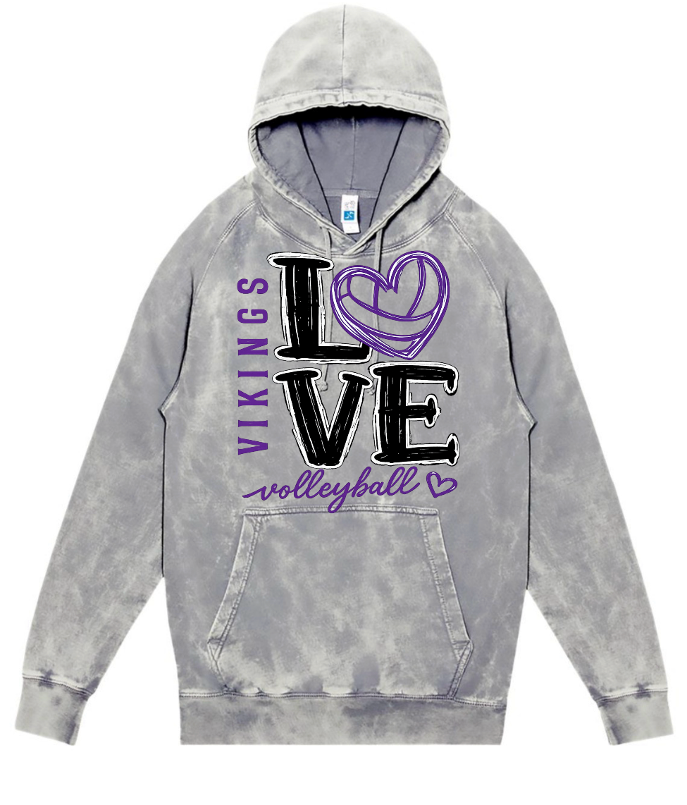 Hoodie - Silver Acid - Volleyball Love