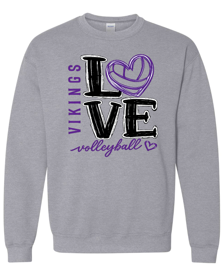 Crew Neck - Sport Grey - Volleyball Love