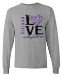 Long Sleeve - Sport Grey - Volleyball Love