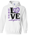 Hoodie - White - Volleyball Love