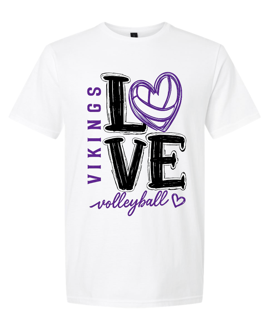 T-Shirt - White - Volleyball Love