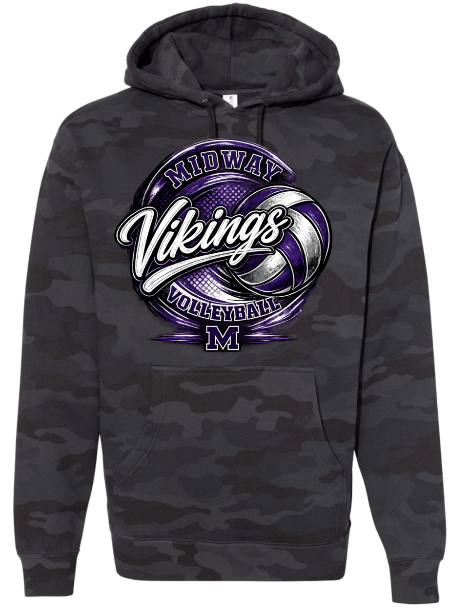 Hoodie - Black Camo - MVV