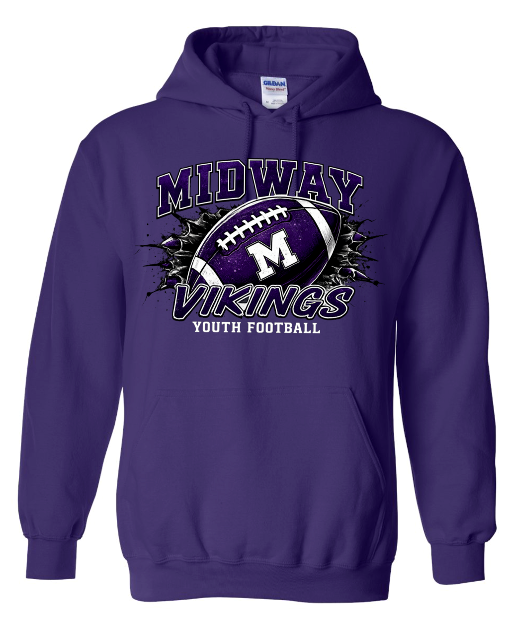 Hoodie - Purple - Football Youth