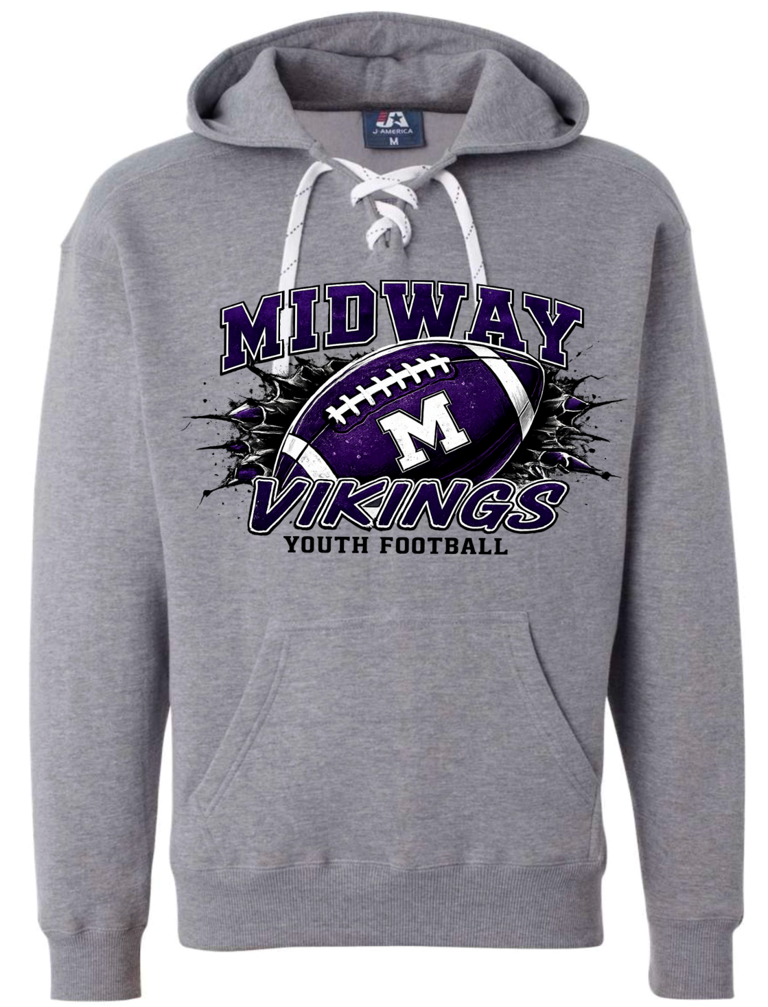 Hoodie lace - Sport Grey - Football Youth