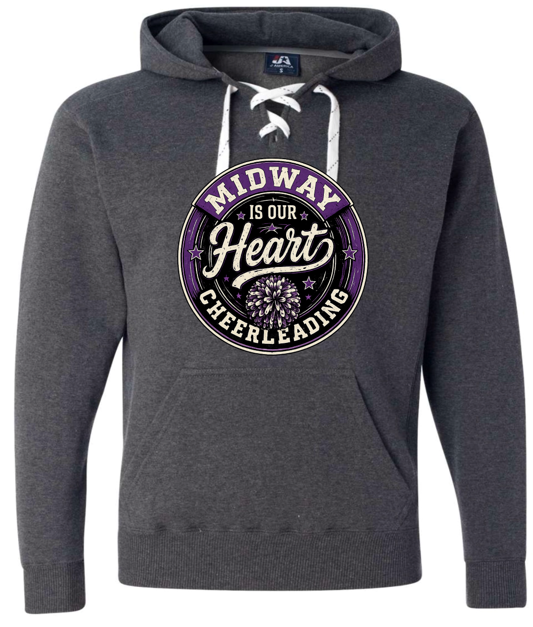 Hoodie lace - Charcoal - Heart