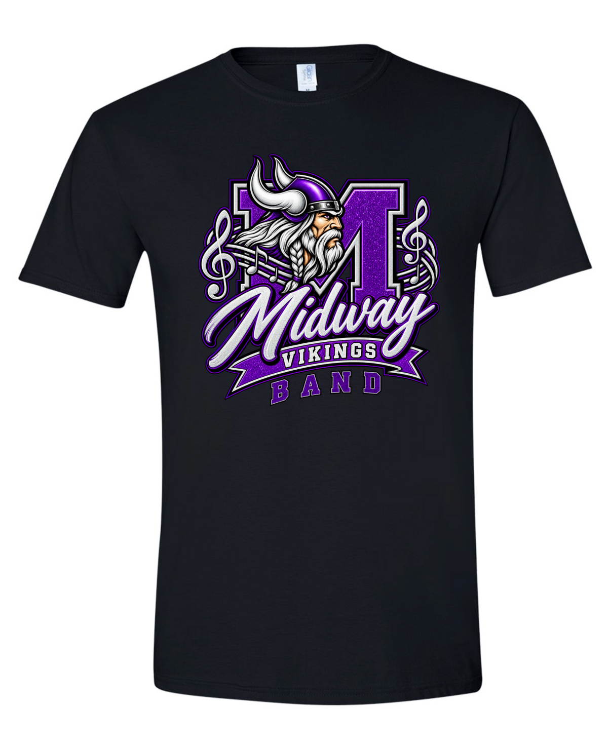 T-Shirt - Black - Music Notes