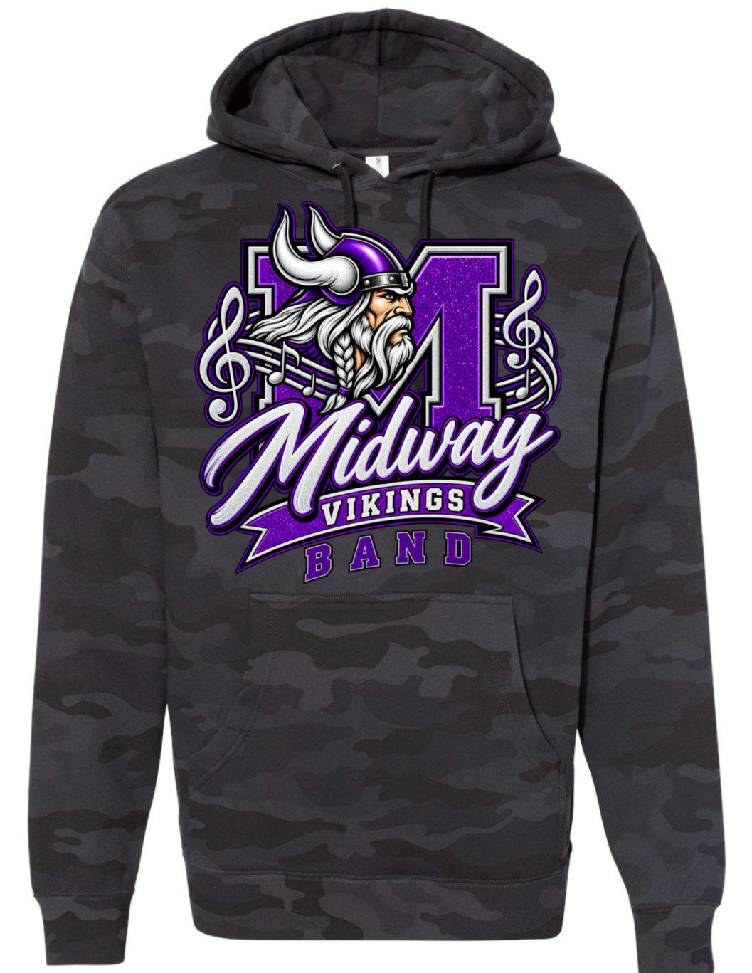 Hoodie - Black Camo - Music Notes