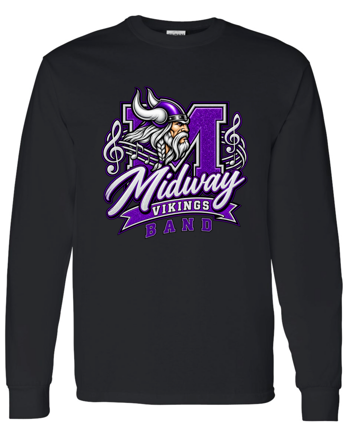 Long Sleeve - Black - Music Notes