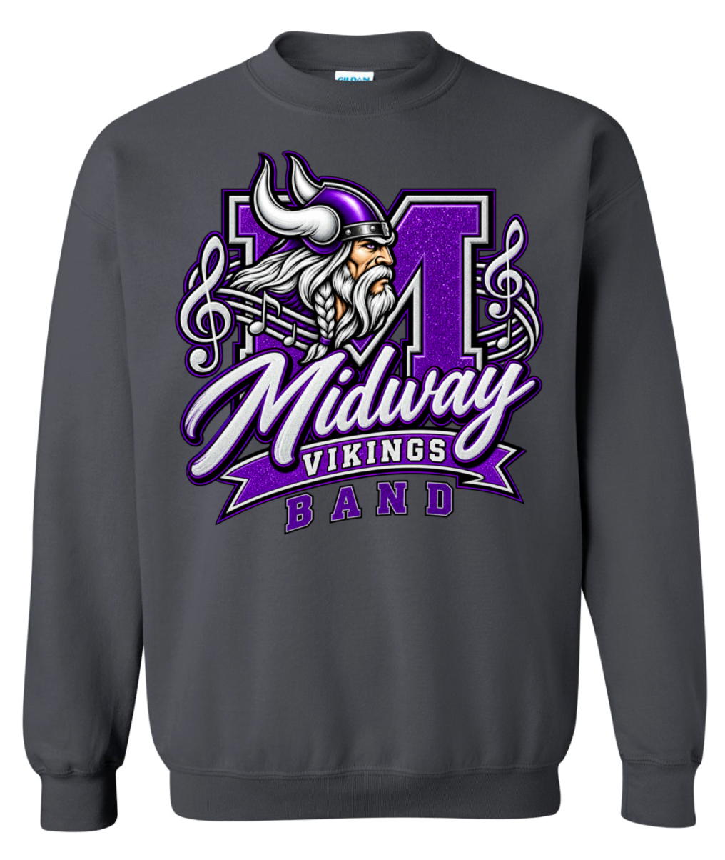 Crew Neck - Charcoal - Music Notes
