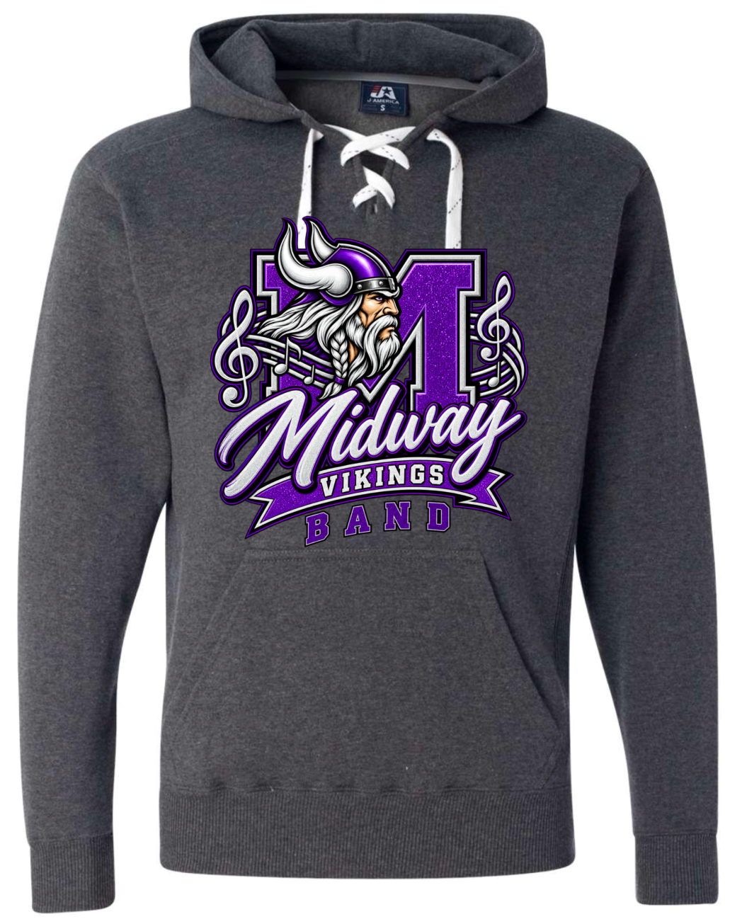 Hoodie lace - Charcoal - Music Notes