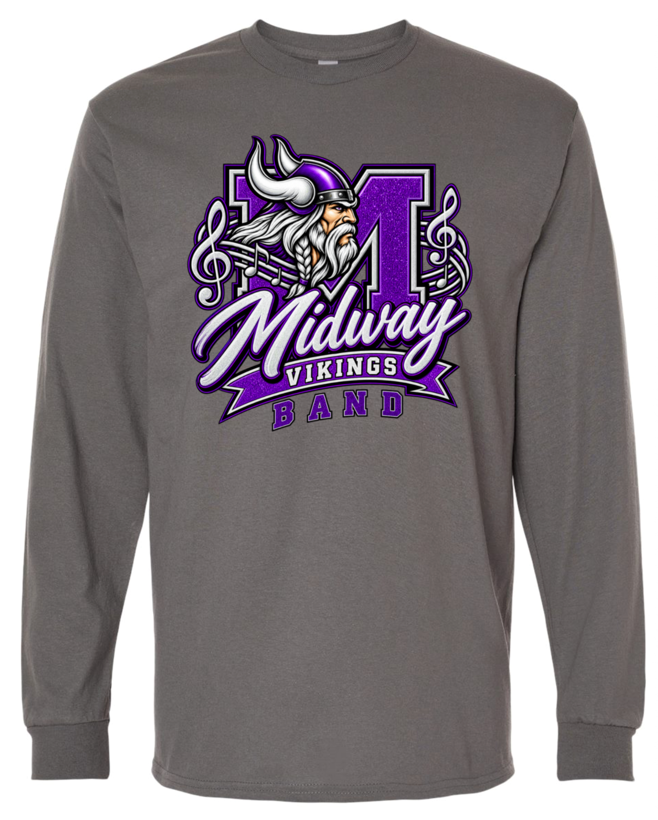 Long Sleeve - Charcoal - Music Notes