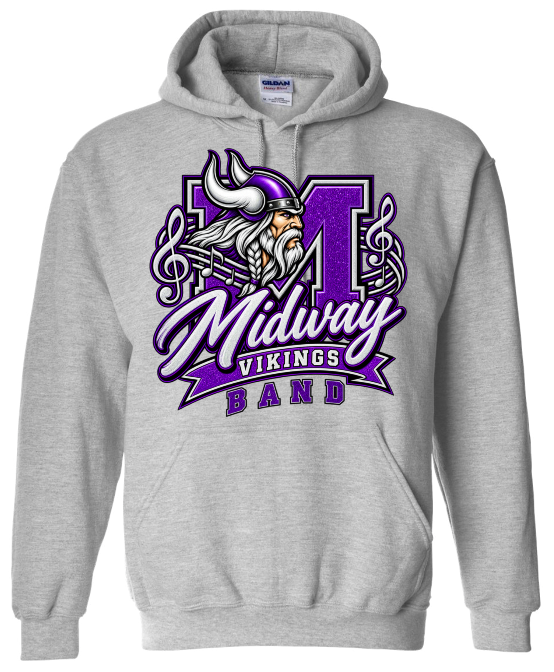 Hoodie - Sport Grey - Music Notes