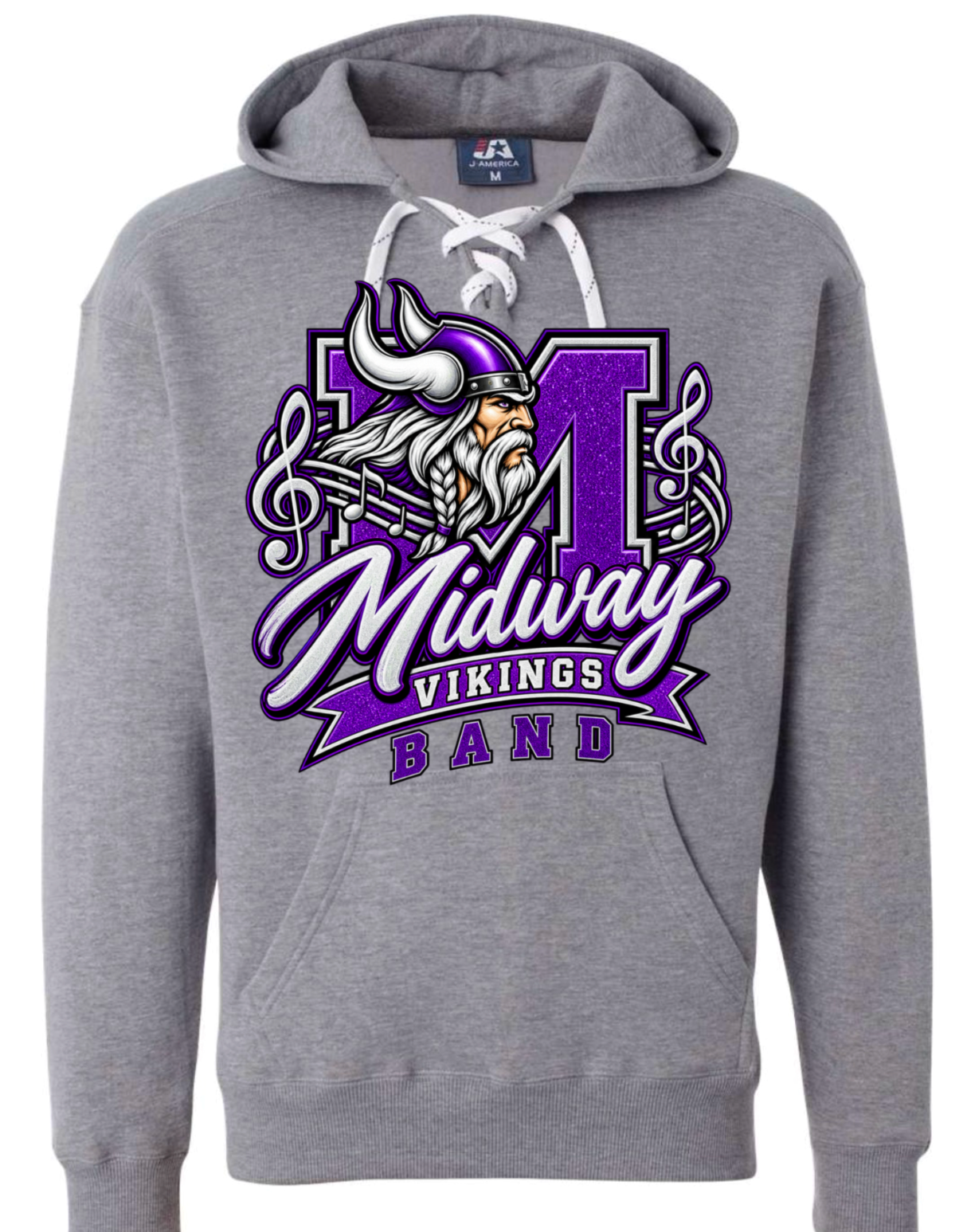 Hoodie lace - Sport Grey - Music Notes