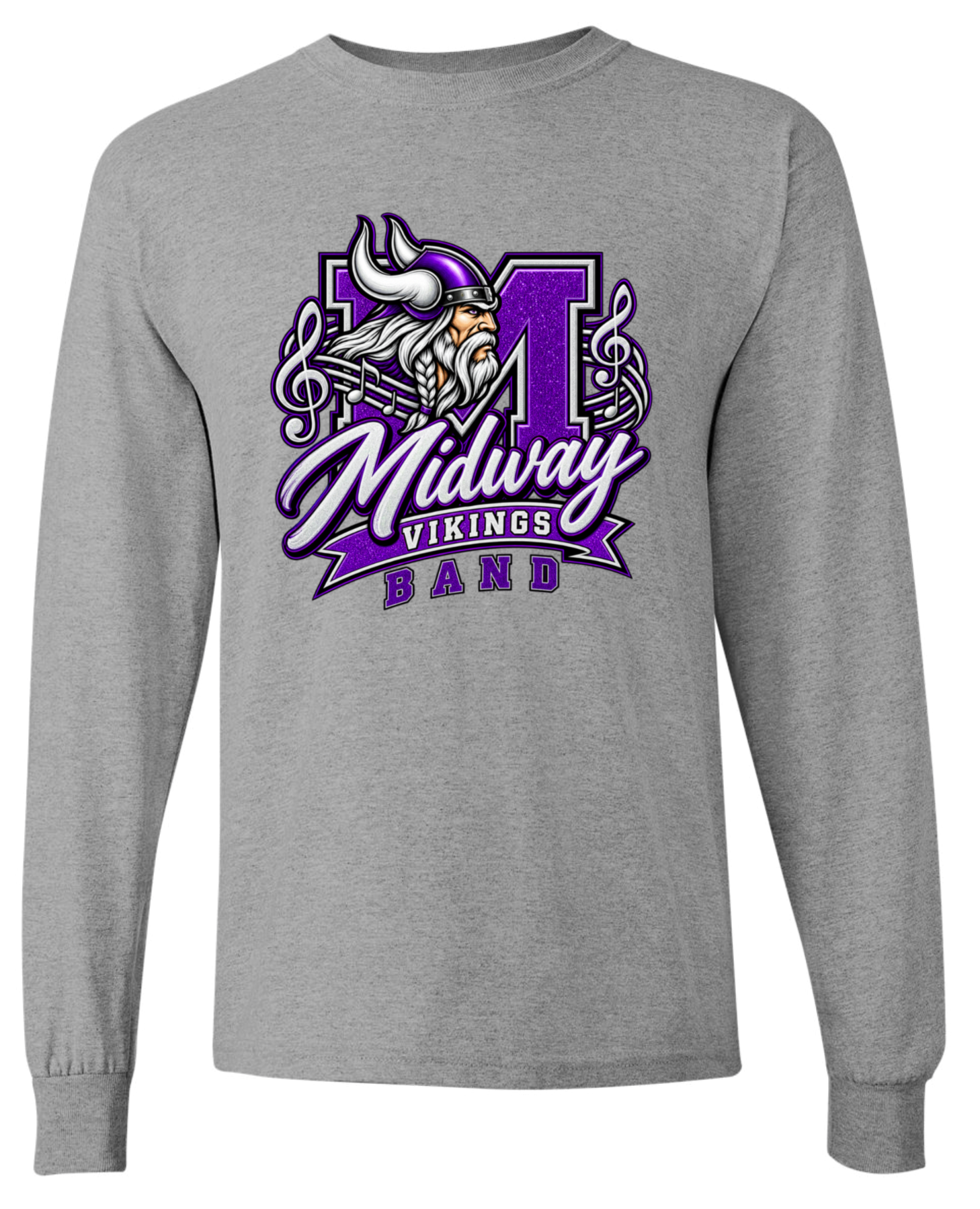 Long Sleeve - Sport Grey - Music Notes