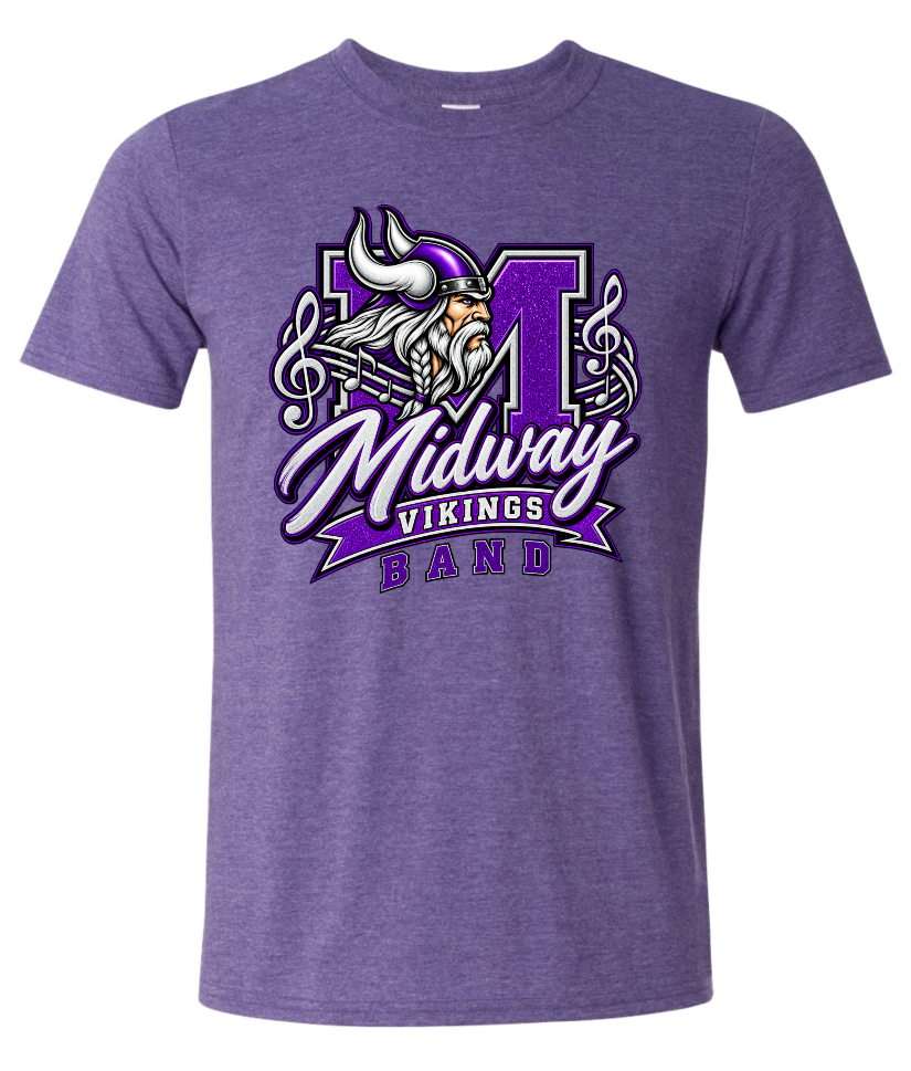 T-Shirt - Heather Purple - Music Notes
