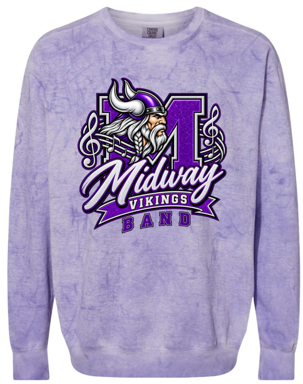 Crew Neck - Purple Smoke - Music Notes