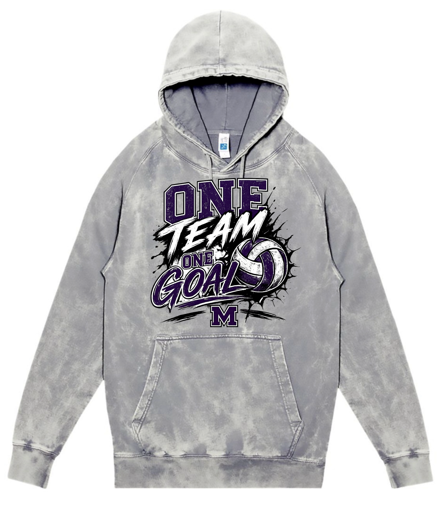 Hoodie - Silver Acid - One Team Volleyball