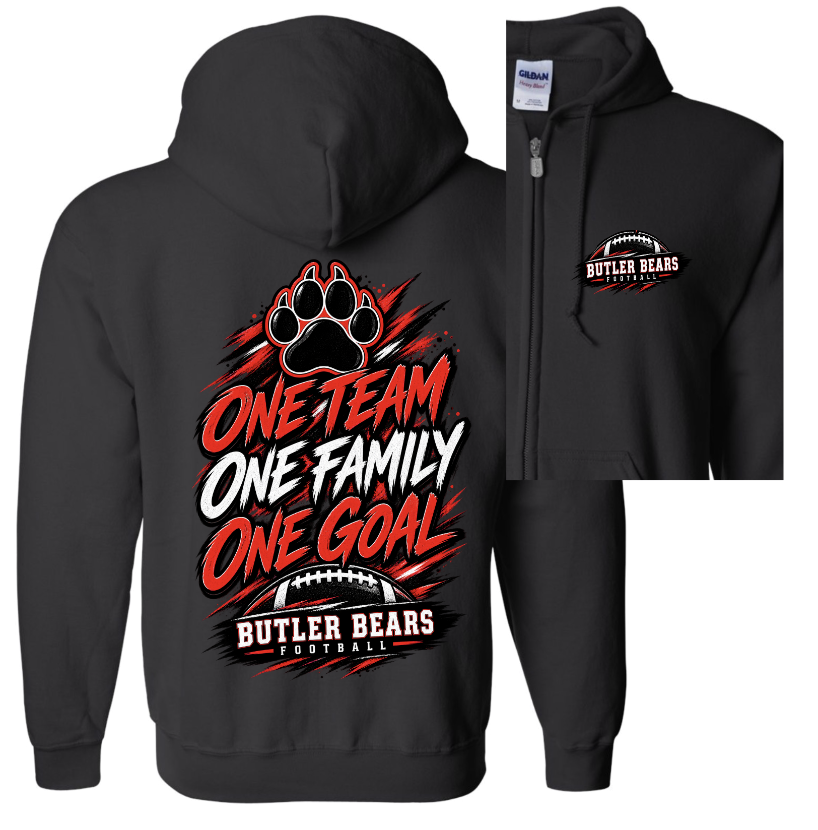 Zip-up Jacket - Black - One Team Football