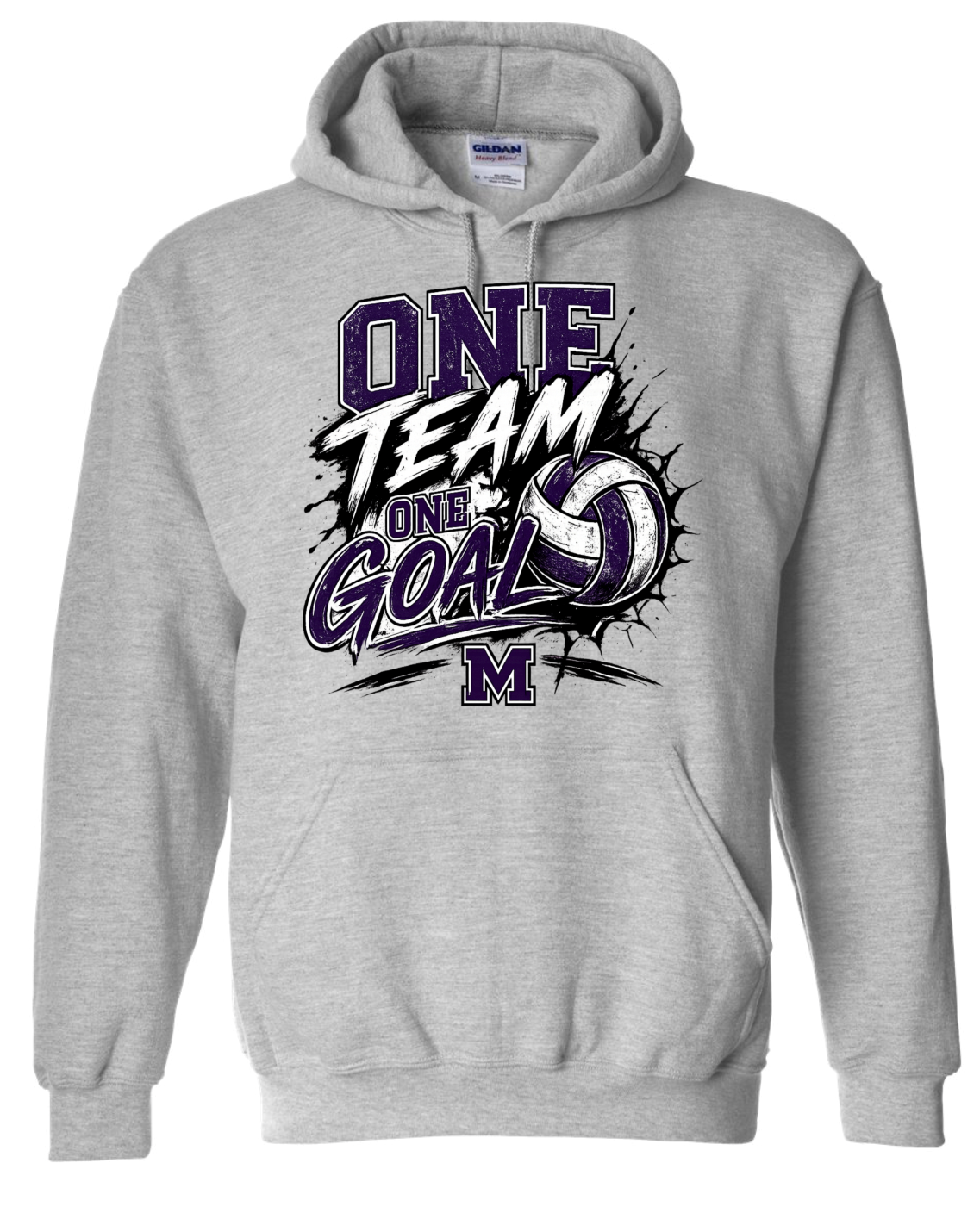 Hoodie - Sport Grey - One Team Volleyball