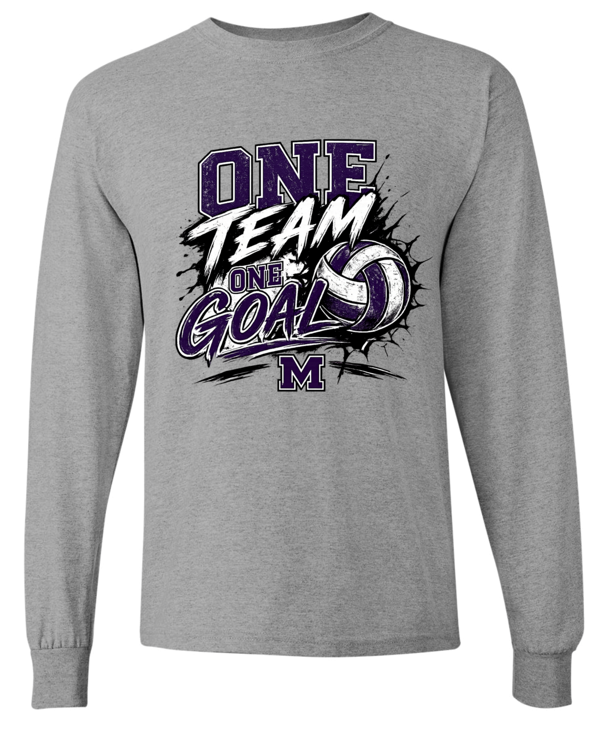Long Sleeve - Sport Grey - One Team Volleyball