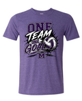 T-Shirt - Heather Purple - One Team Volleyball