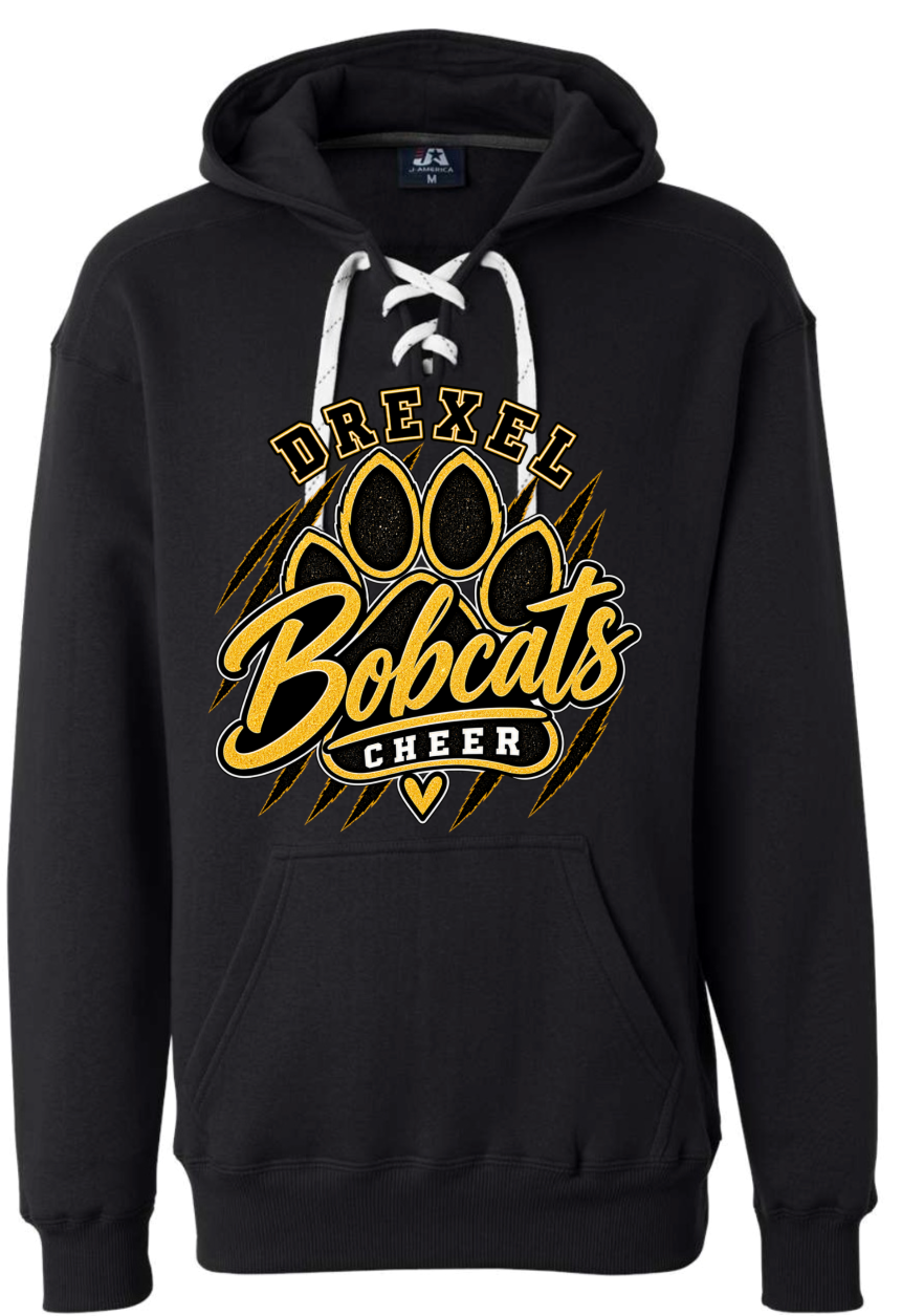 Hoodie lace - Black - Paw Print