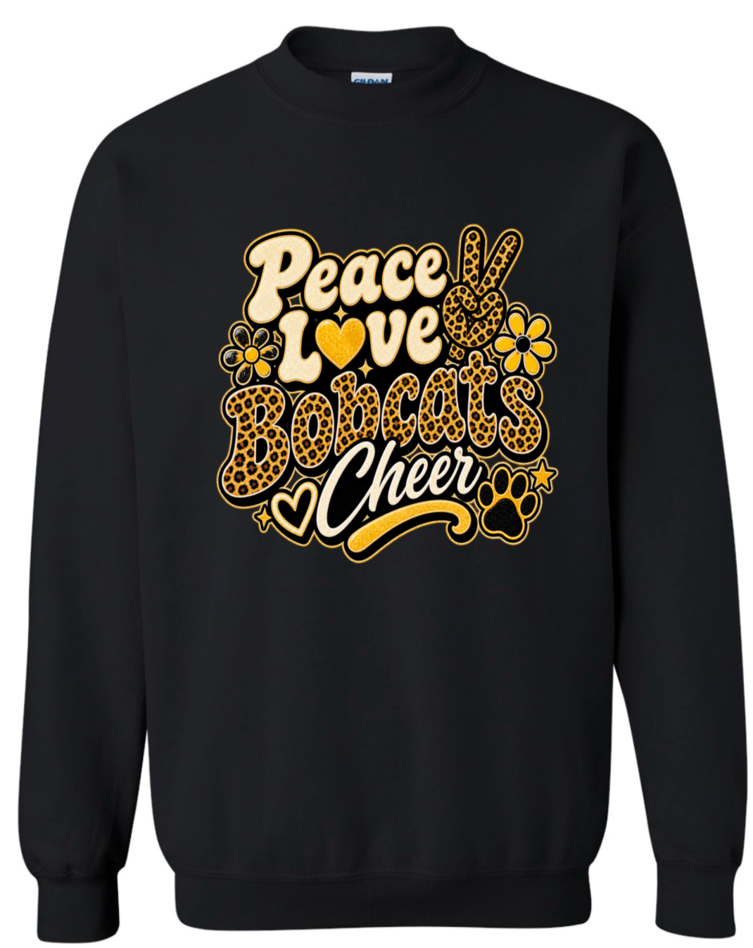 Crew Neck - Black - Peace Love Cheer