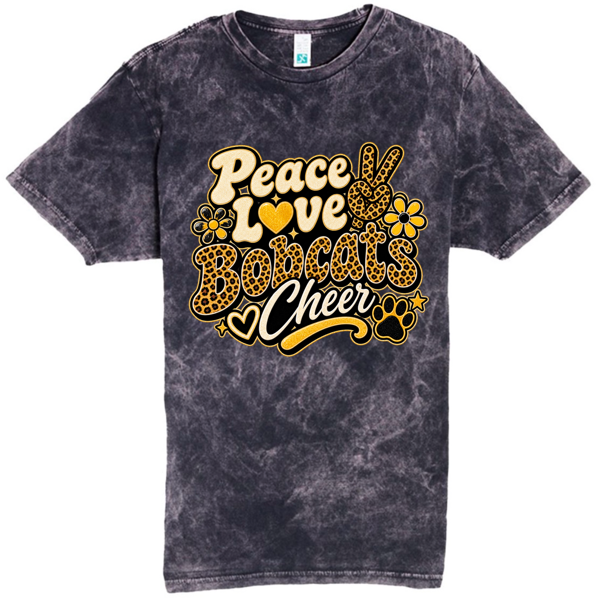 T-Shirt - Black Acid - Peace Love Cheer