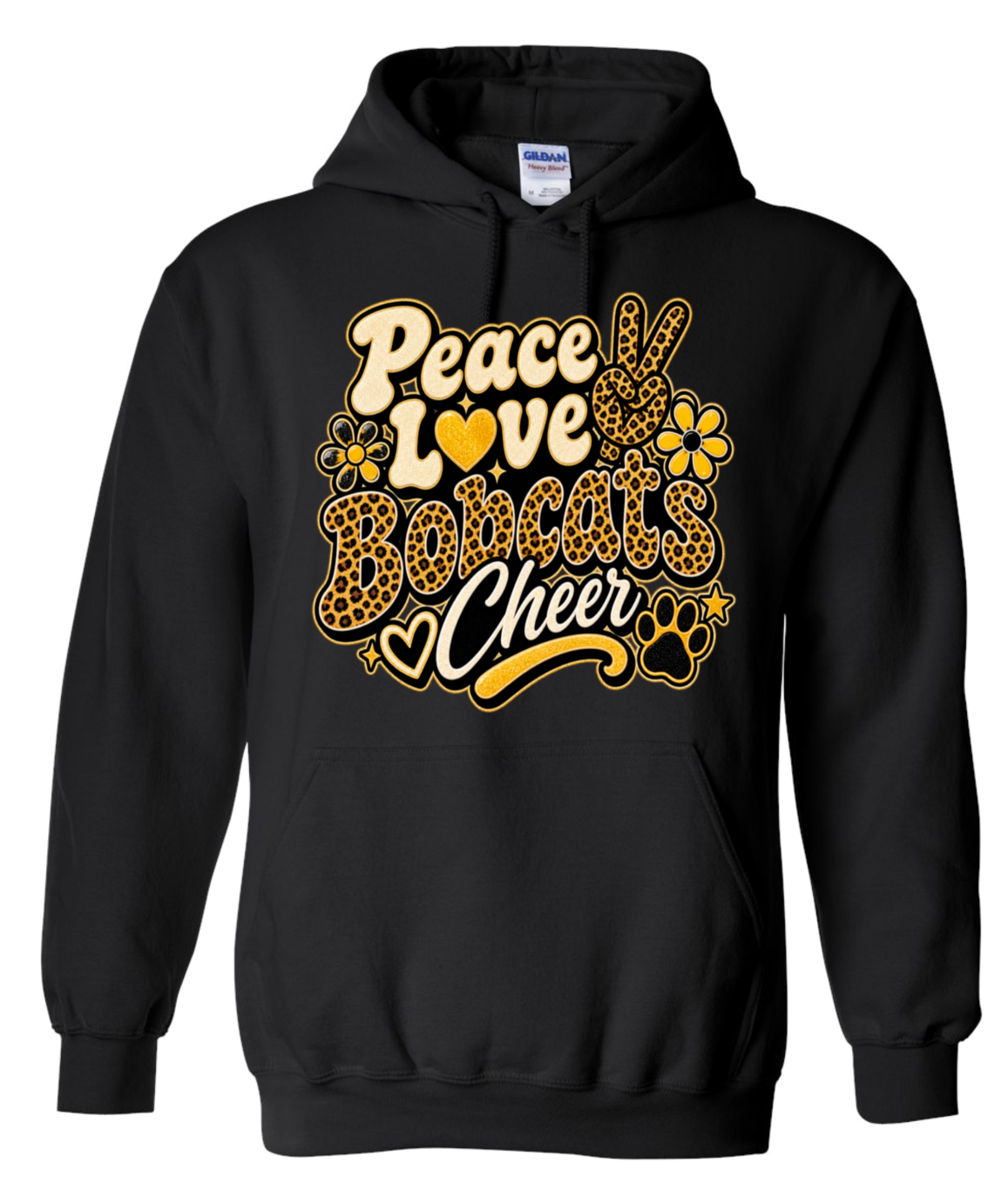 Hoodie - Black - Peace Love Cheer