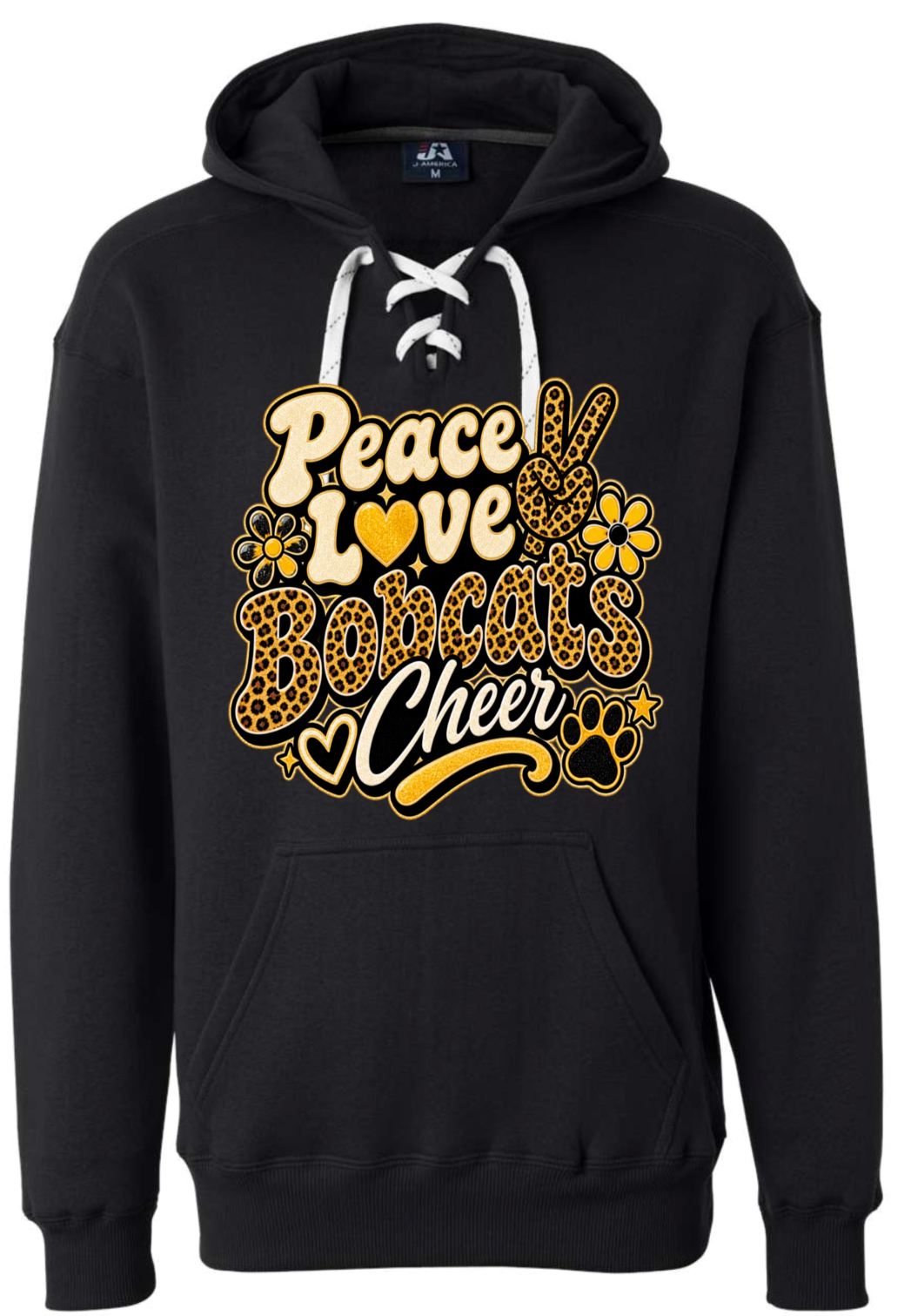 Hoodie lace - Black - Peace Love Cheer