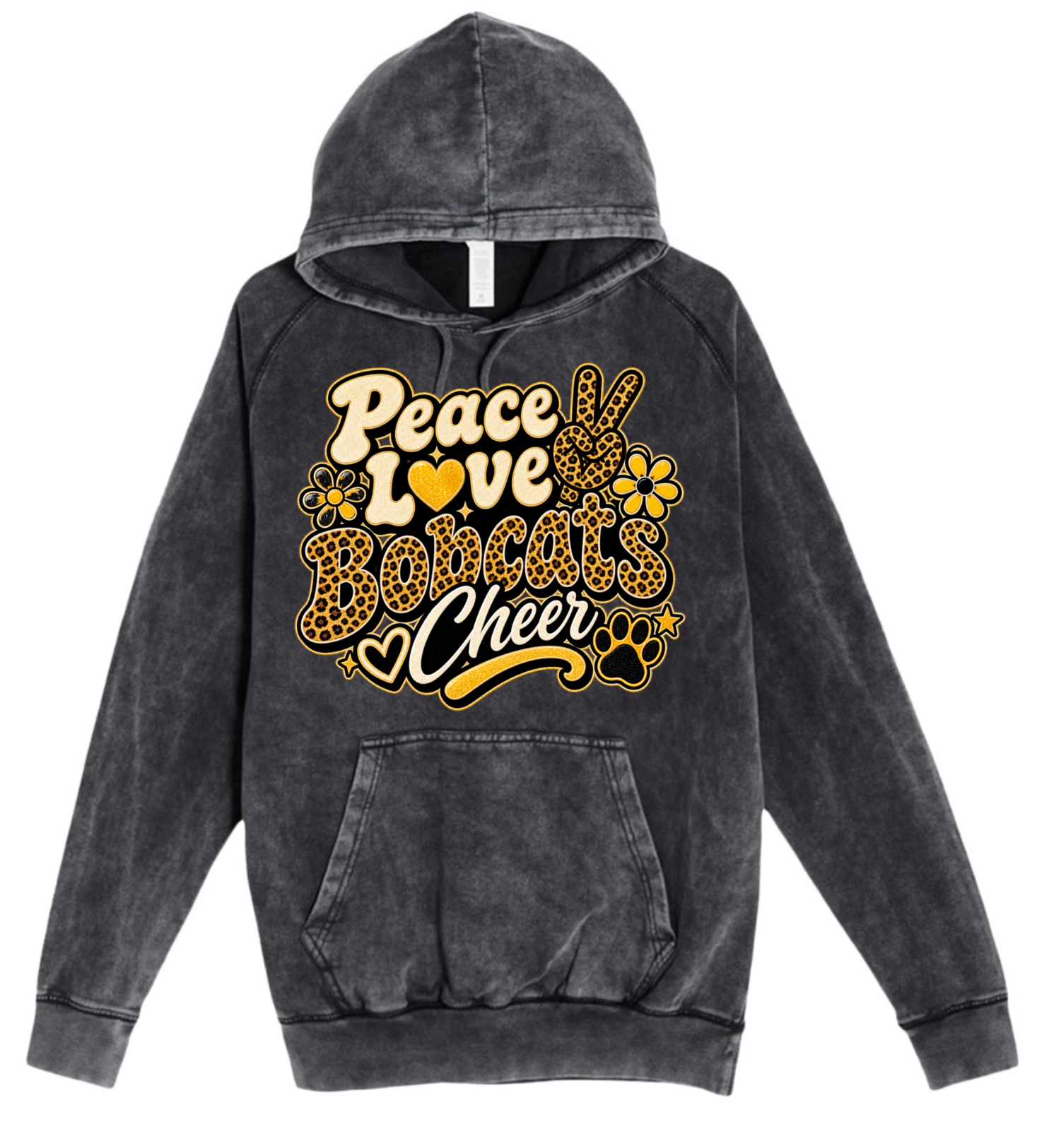 Hoodie - Charcoal Acid - Peace Love Cheer