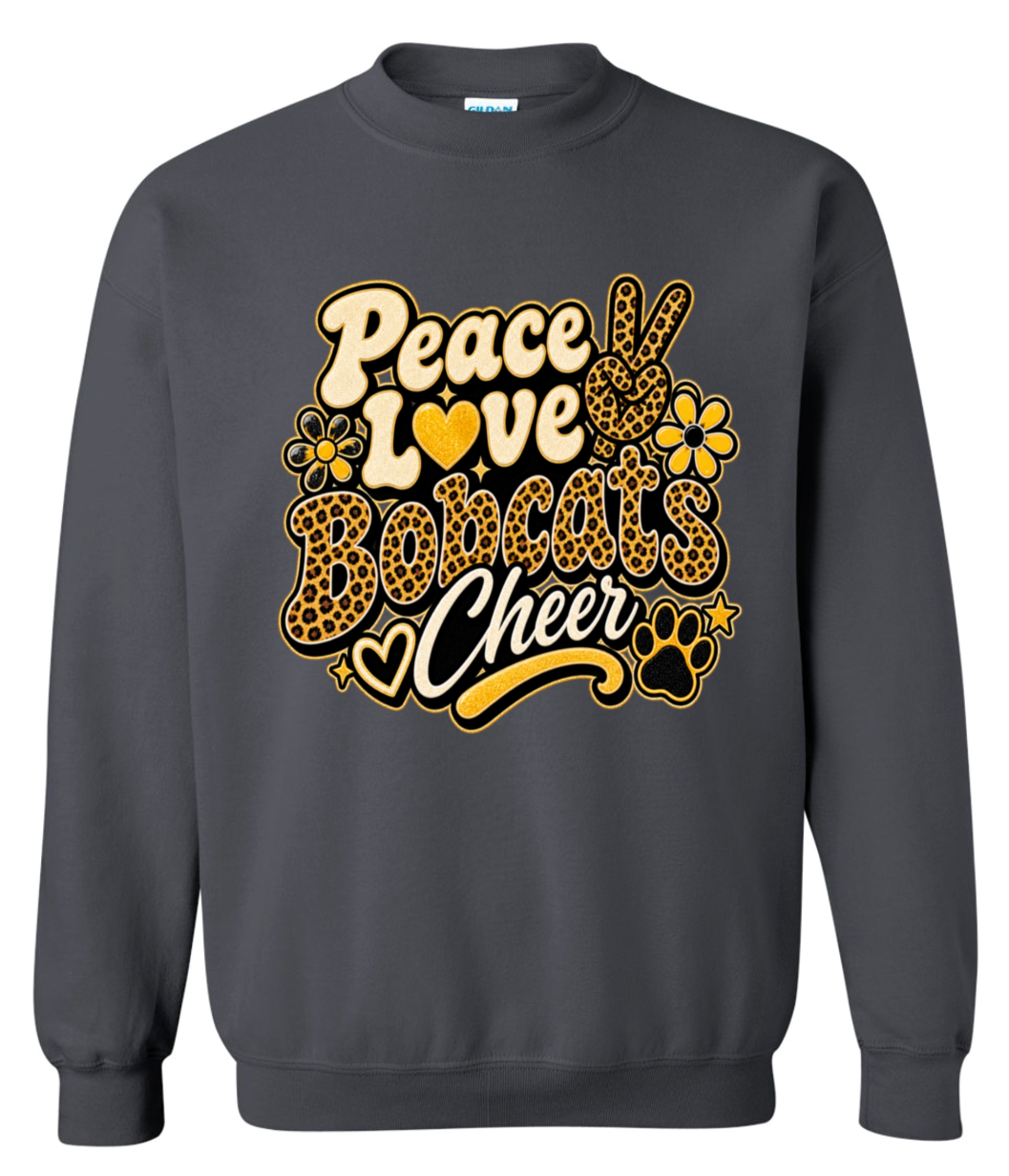 Crew Neck - Charcoal - Peace Love Cheer