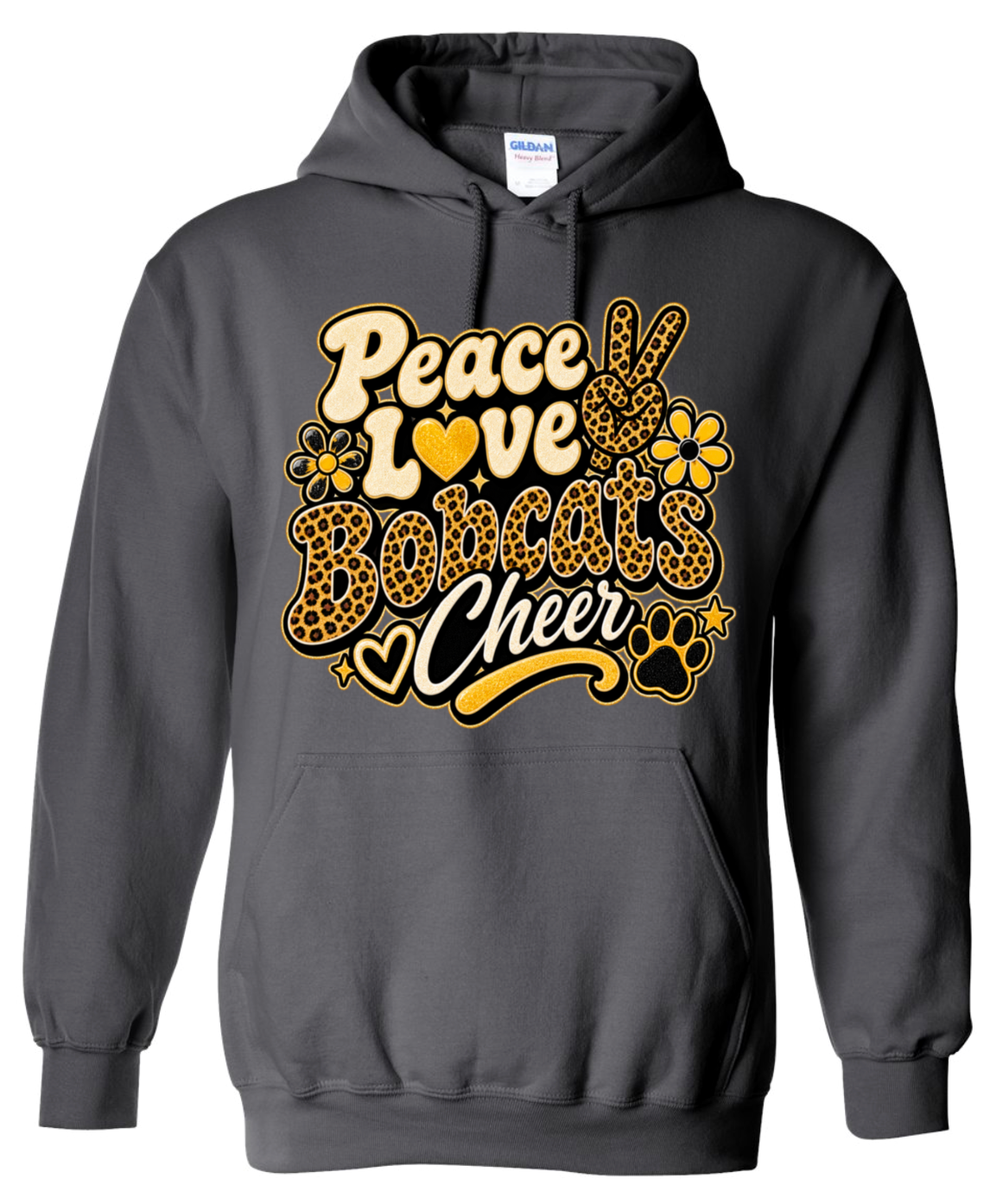Hoodie - Charcoal - Peace Love Cheer