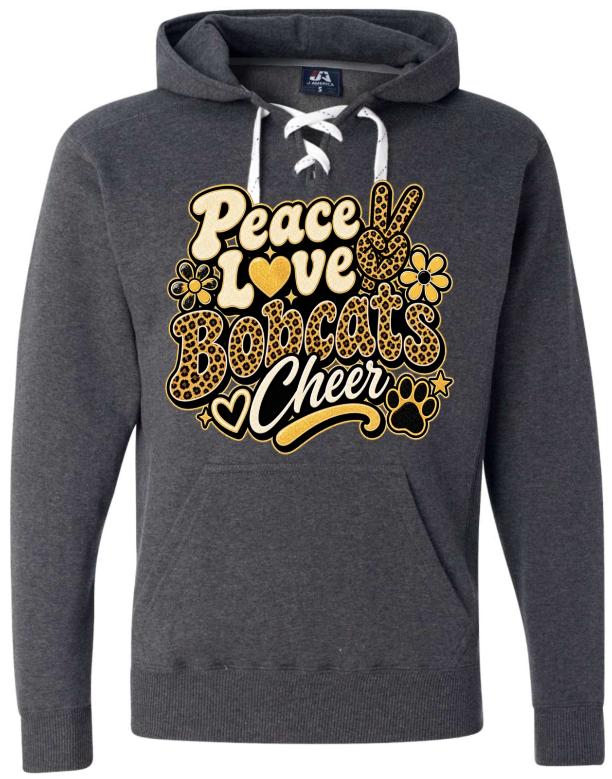 Hoodie lace - Charcoal - Peace Love Cheer