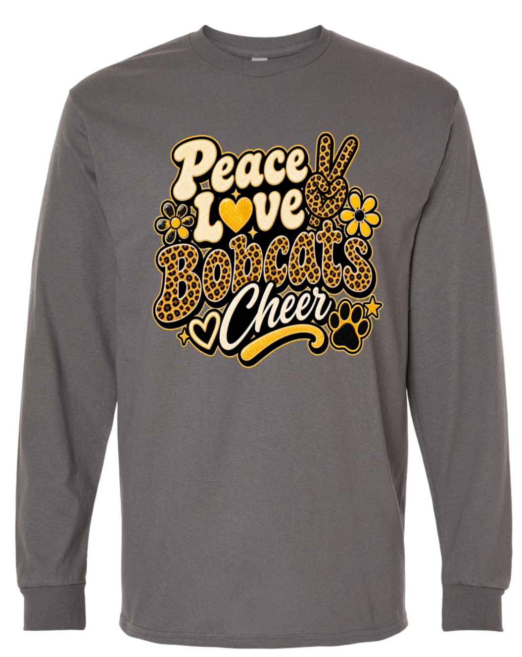 Long Sleeve - Charcoal - Peace Love Cheer