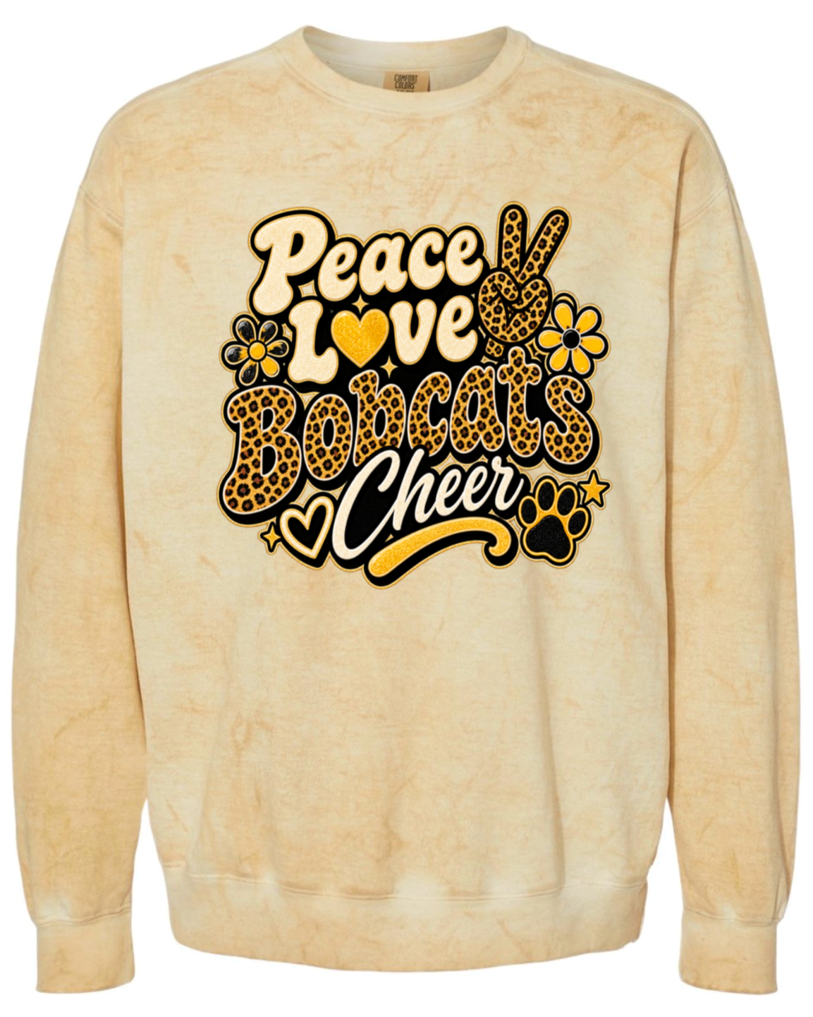 Crew Neck - Gold Smoke - Peace Love Cheer