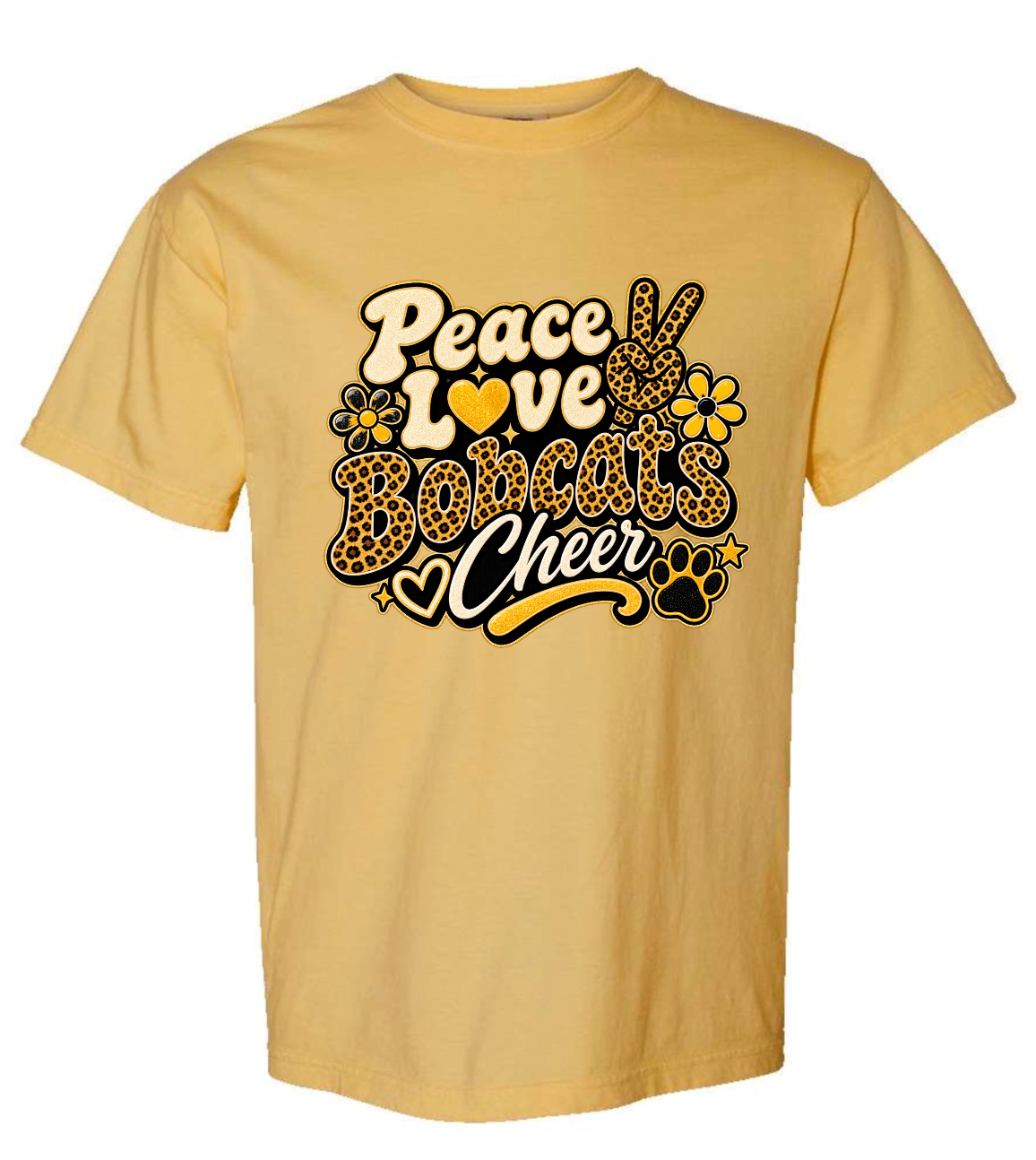 T-Shirt - Mustard - Peace Love Cheer