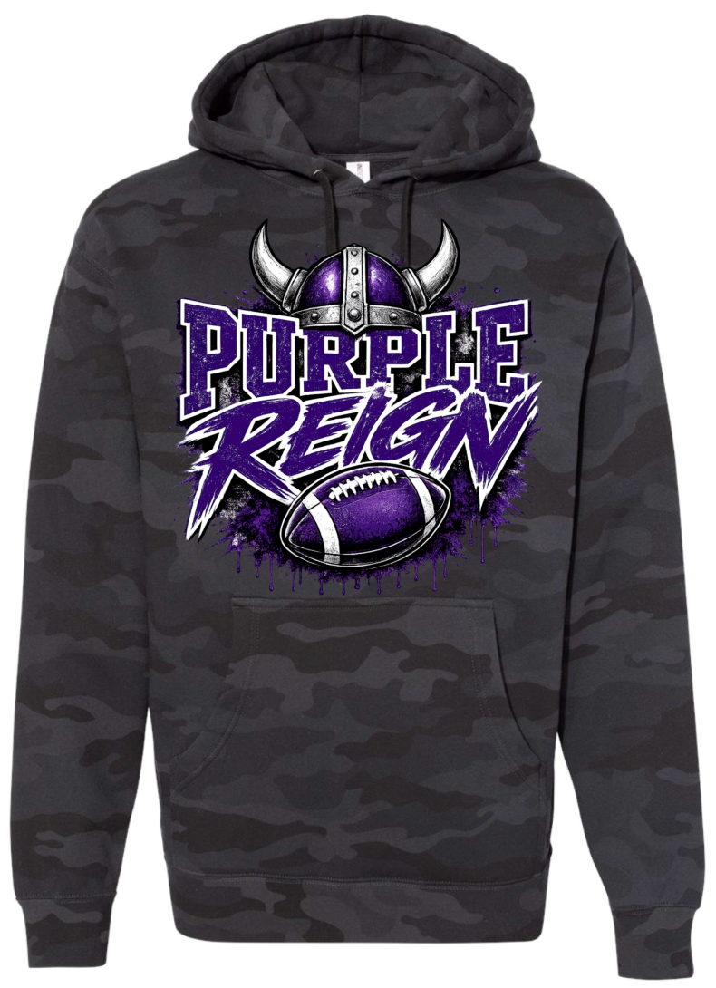 Hoodie - Black Camo - Reign Purple