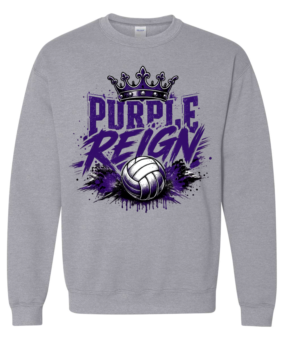 Crew Neck - Sport Grey - Purple Reign