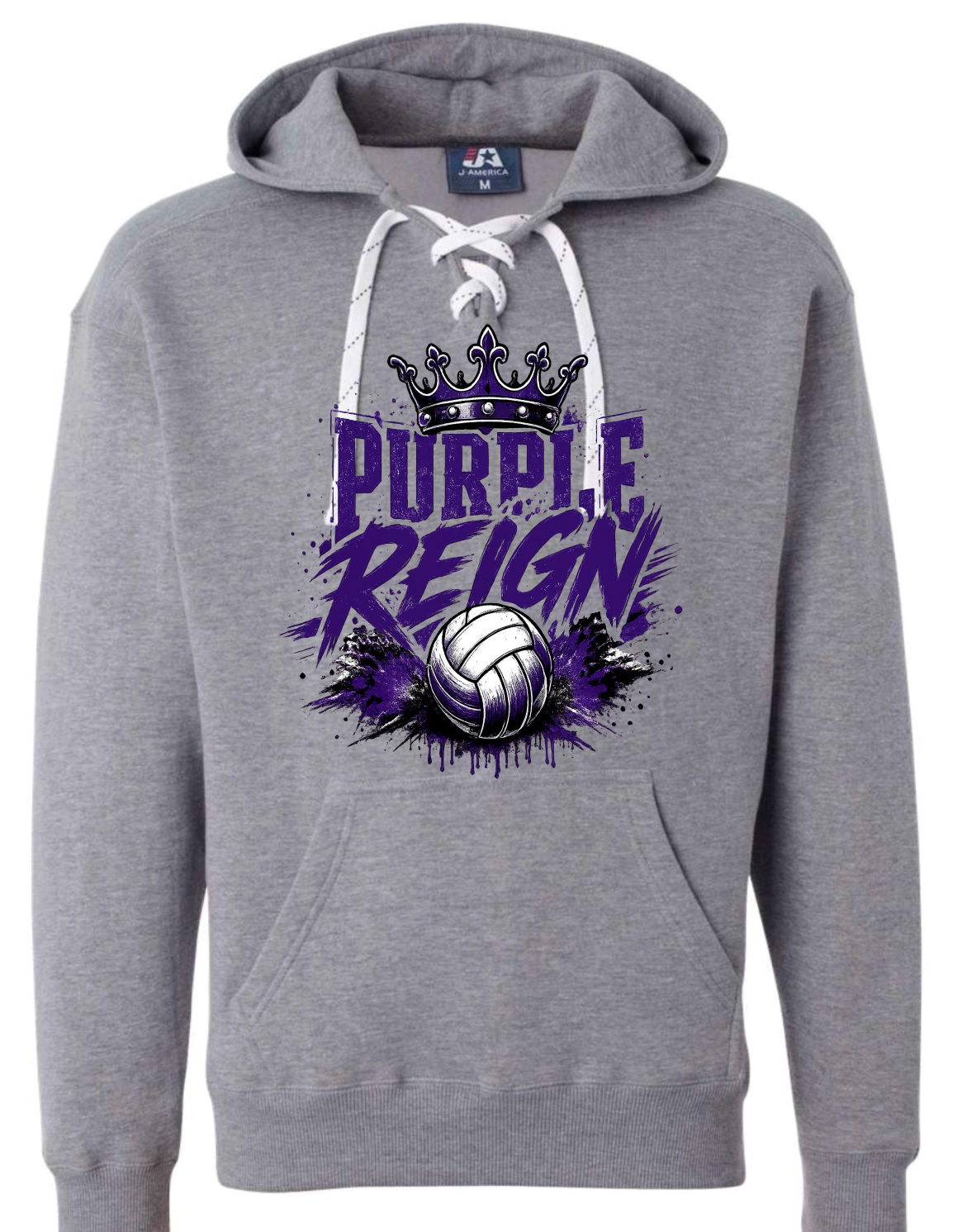 Hoodie lace - Sport Grey - Purple Reign