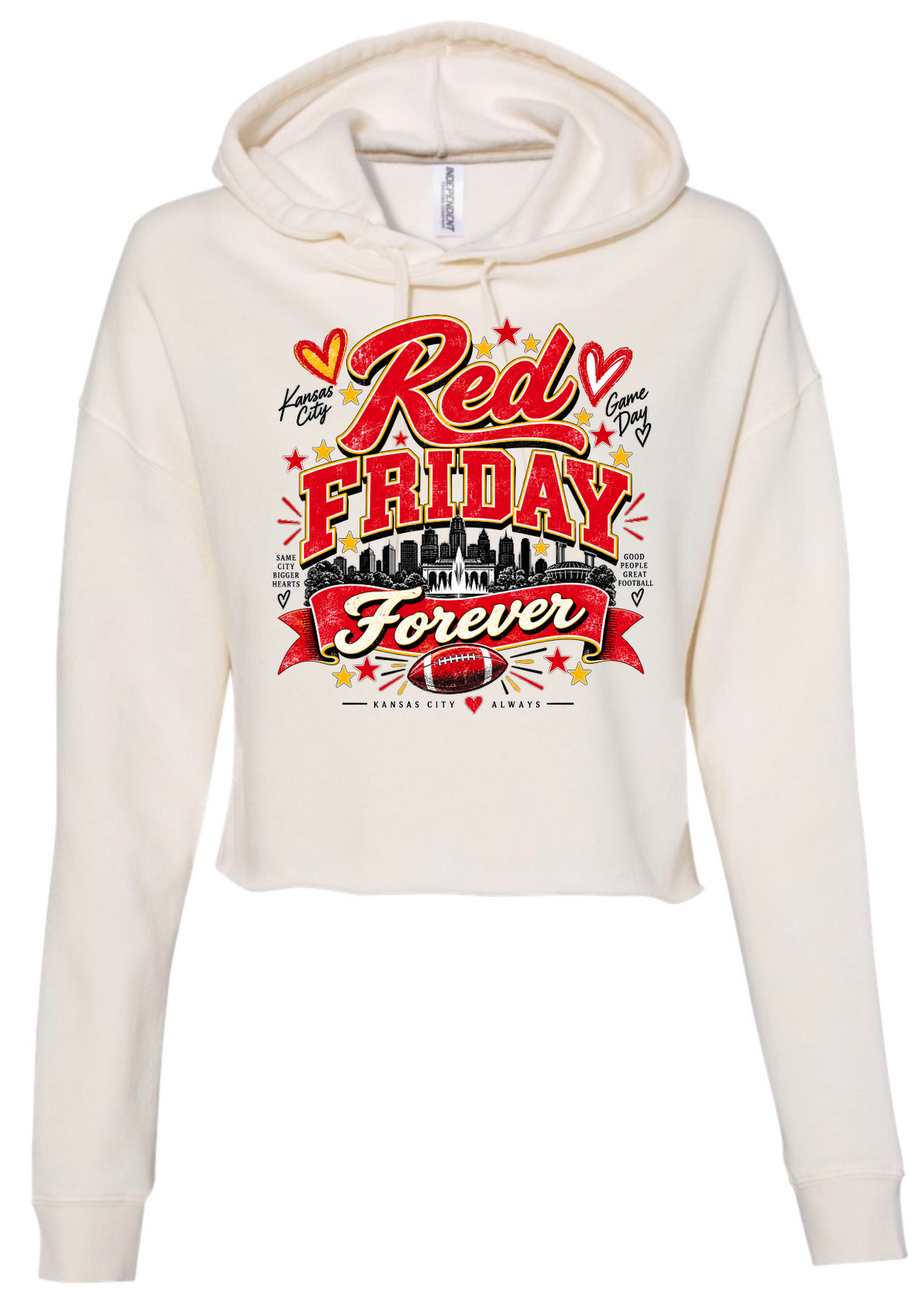 Crop Hoodie - Ivory - Friday Forever