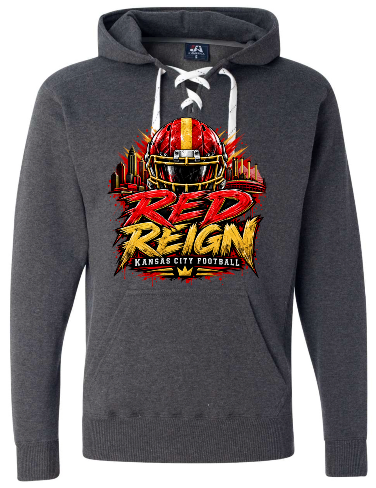 Hoodie lace - Charcoal - Red Reign