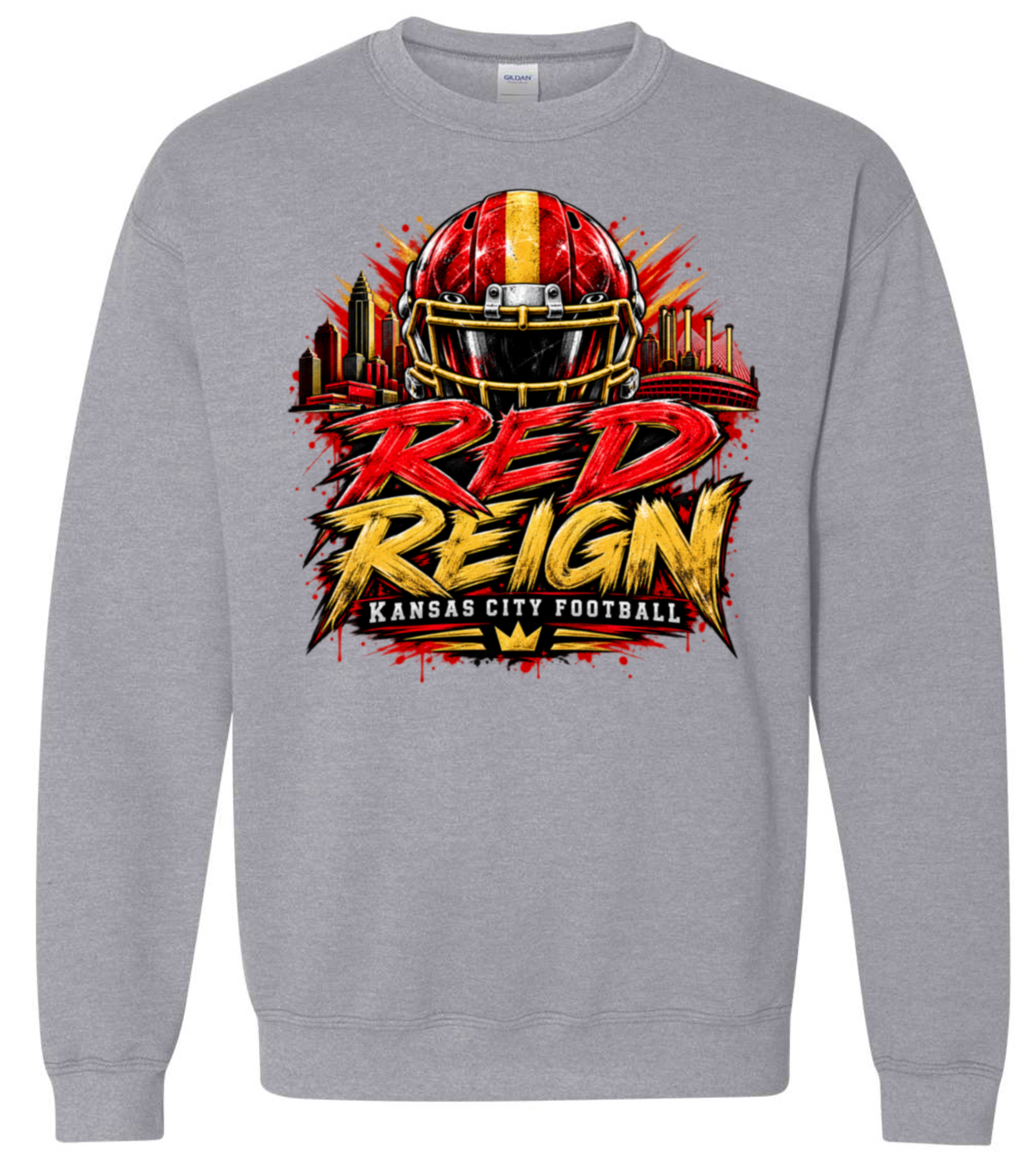 Crew Neck - Sport Grey - Red Reign