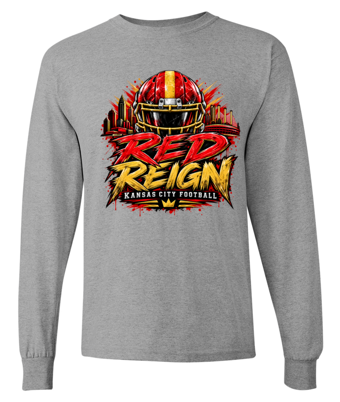 Long Sleeve - Sport Grey - Red Reign
